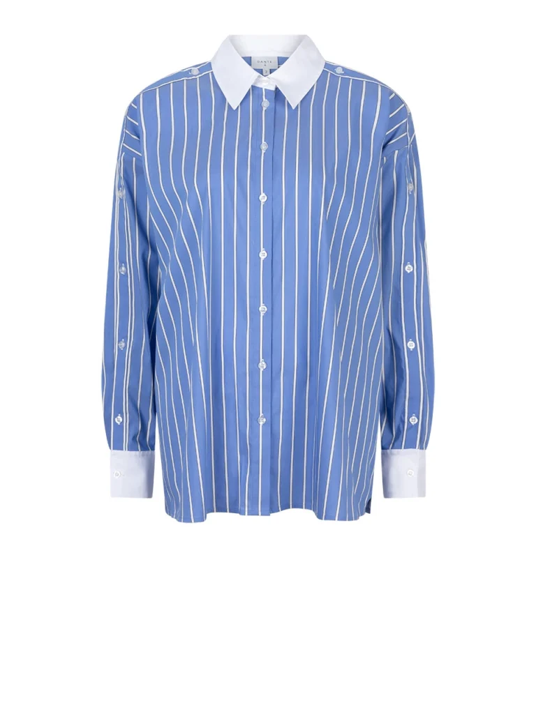 Dante6 Dandy pinstripe blouse Cornflower blue