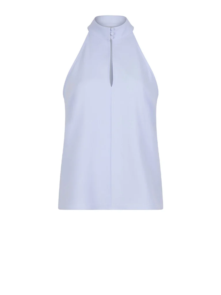 Dante6 Dece drapey halter top Crystal blue