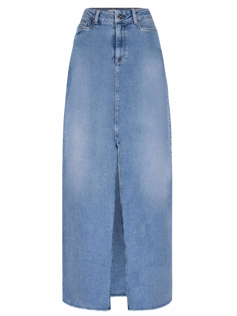Dante6 Feral denim maxi rok Washed Blue