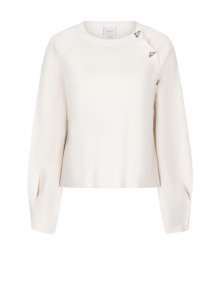 Dante6 Really cut out bow sweater off-white