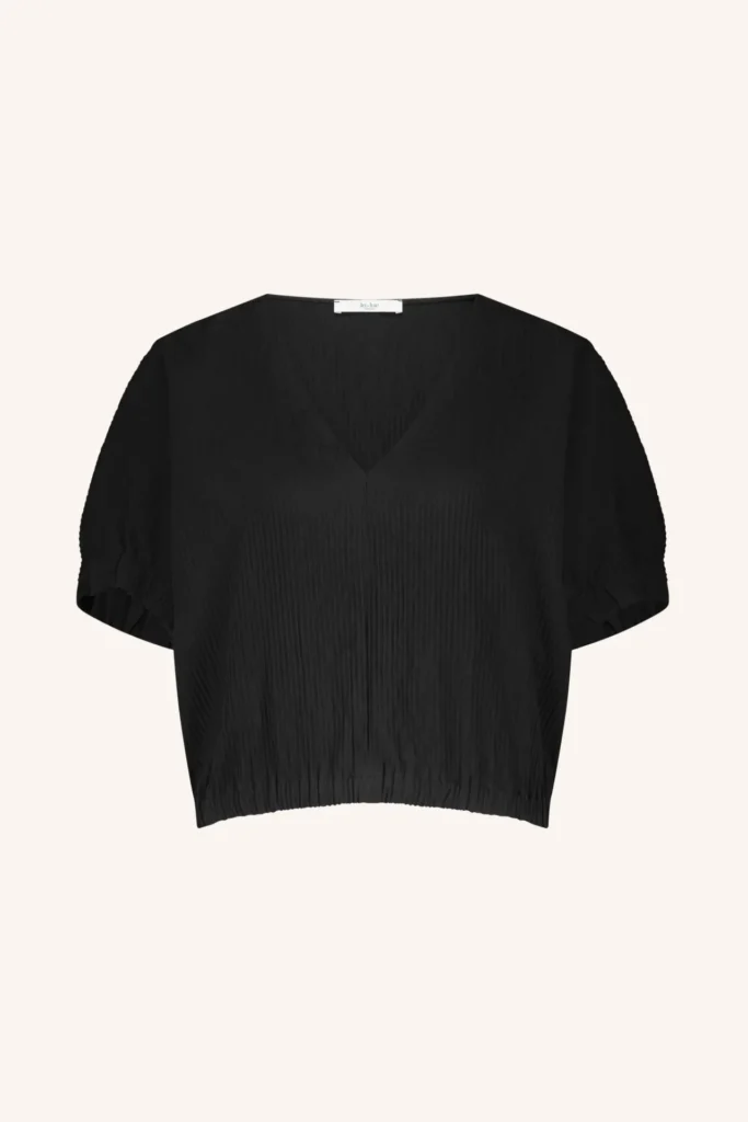 By-Bar blouse Mabel structure stripe jet black