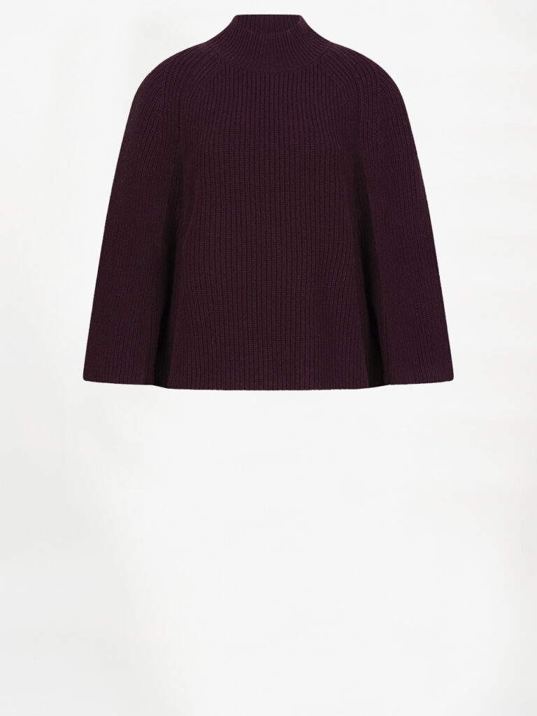 Dante6 cape sweater Romi mulberry red
