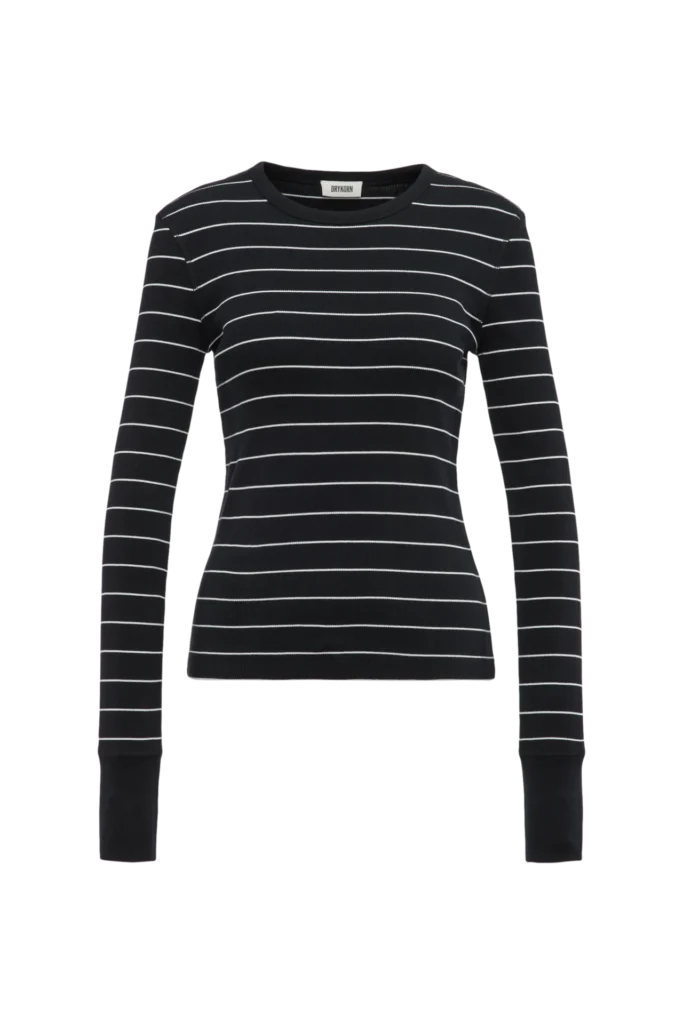 Drykorn top Nurit black/white