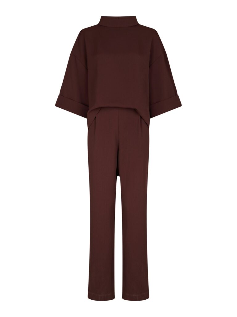 Neo Noir Arlo crepe Jumpsuit Burgundy