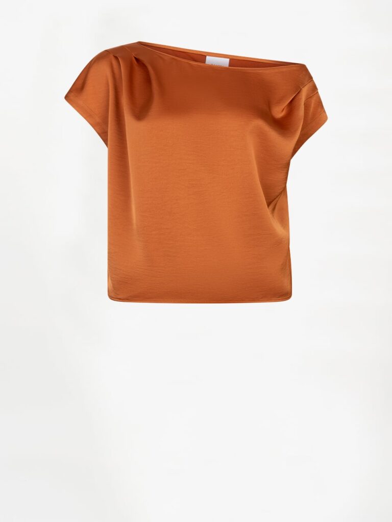 Dante6 Roam Satin drapey top Sunset orange