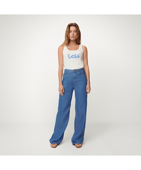 Lois broek Skater looze-Z linen hydro stone 3227-7918