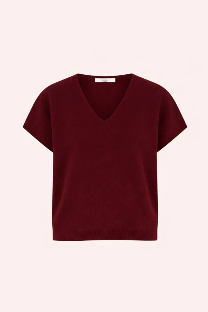 By-Bar pullover top Sil v-neck wine