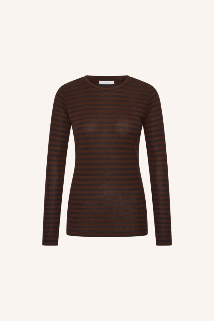 By-Bar basic top melange coffee bean stripe