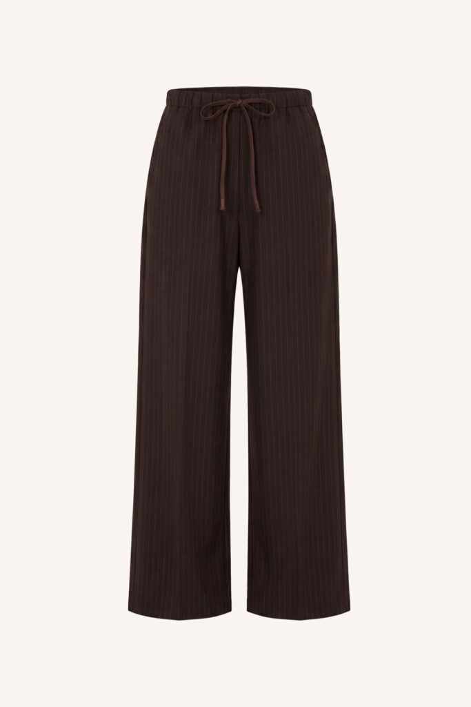 By-Bar pants Pelle brown pinstripe