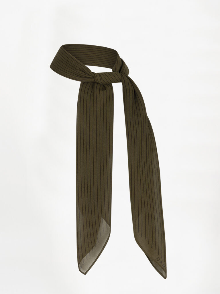 Dante6 scarf Pinstripe moss olive