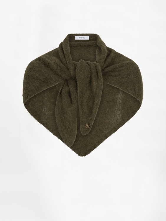 Dante6 knitted scarf Skai triangular moss olive