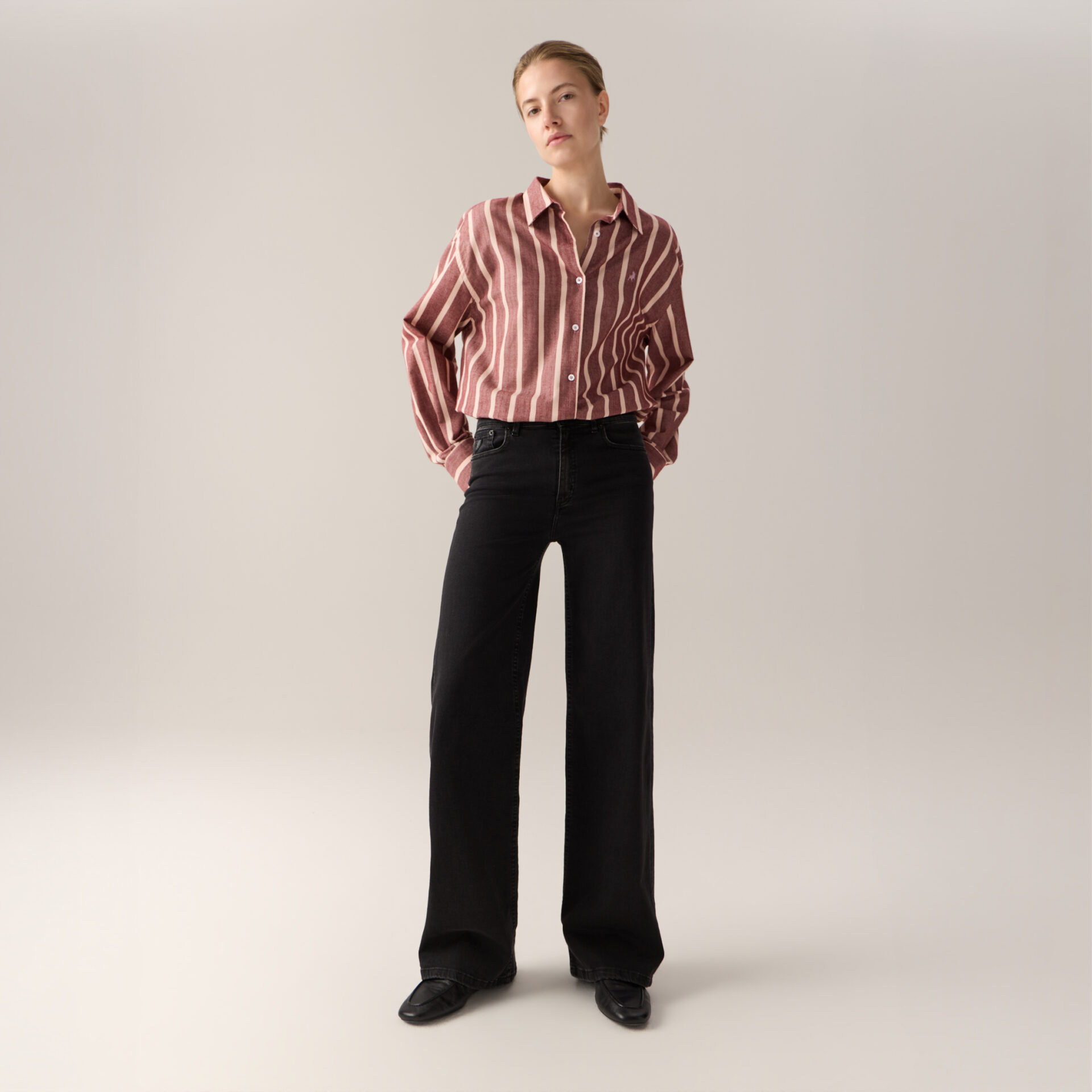 Lois denim Palazzo Gisele blackness black aged edge