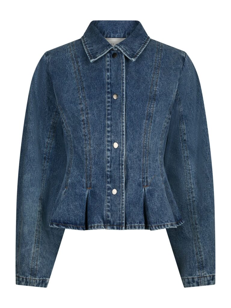 Neo Noir Rivora denim Peplum jacket blue