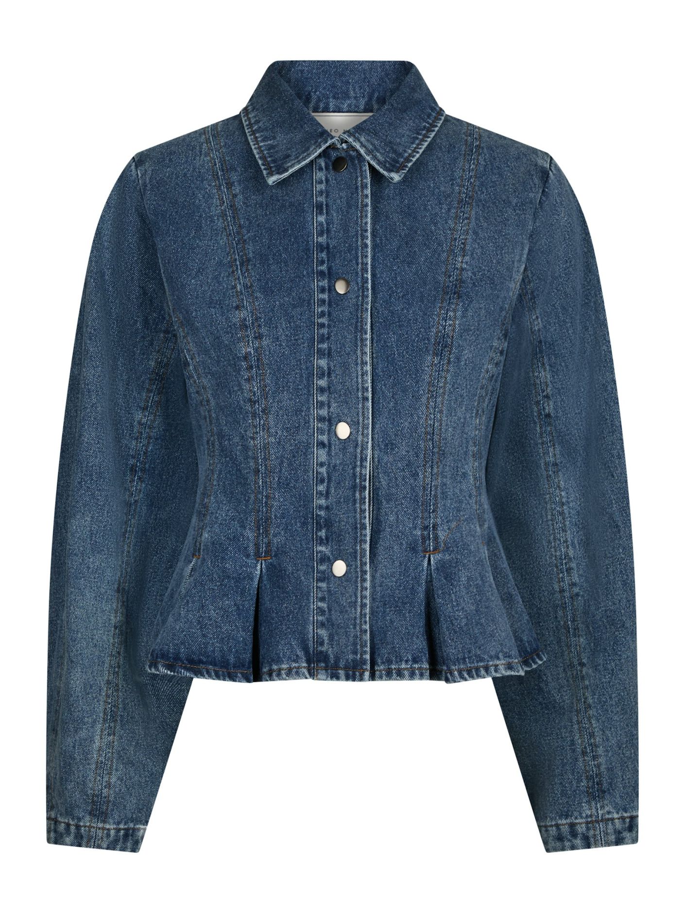 Neo Noir Rivora denim Peplum jacket blue