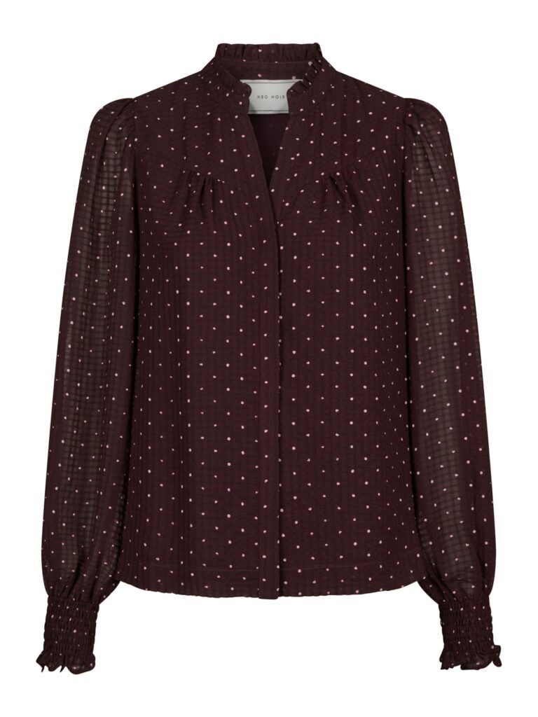Neo Noir blouse Astrida Dotted Burgundy