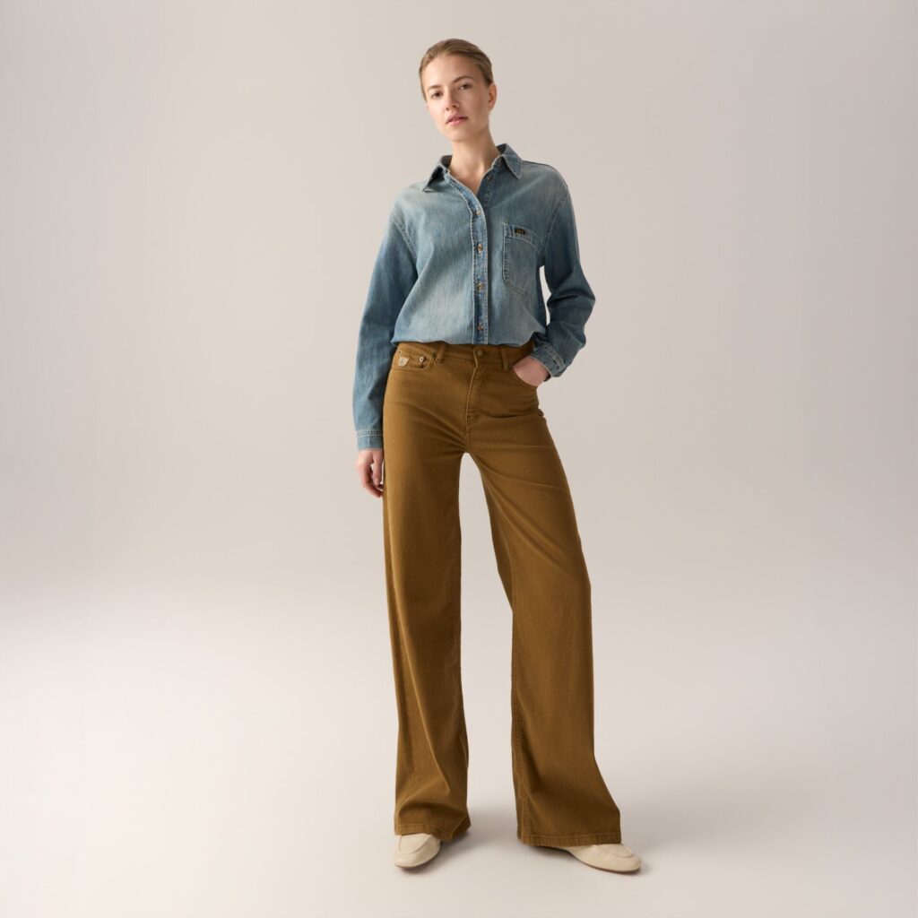 Lois denim Palazzo sponge stretch golden brown 2142-8110