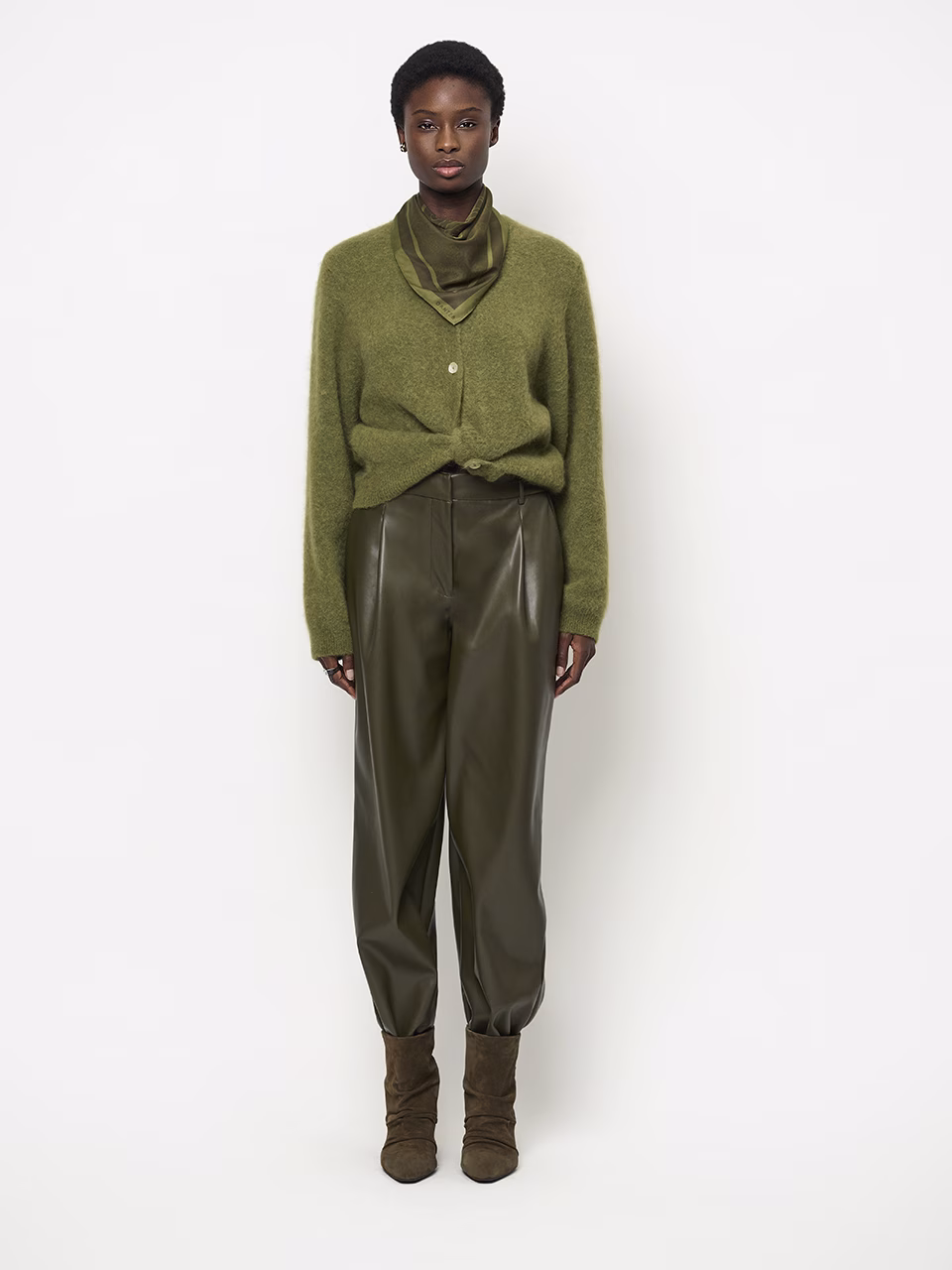 Dante6 Minora faux leather barrel pants